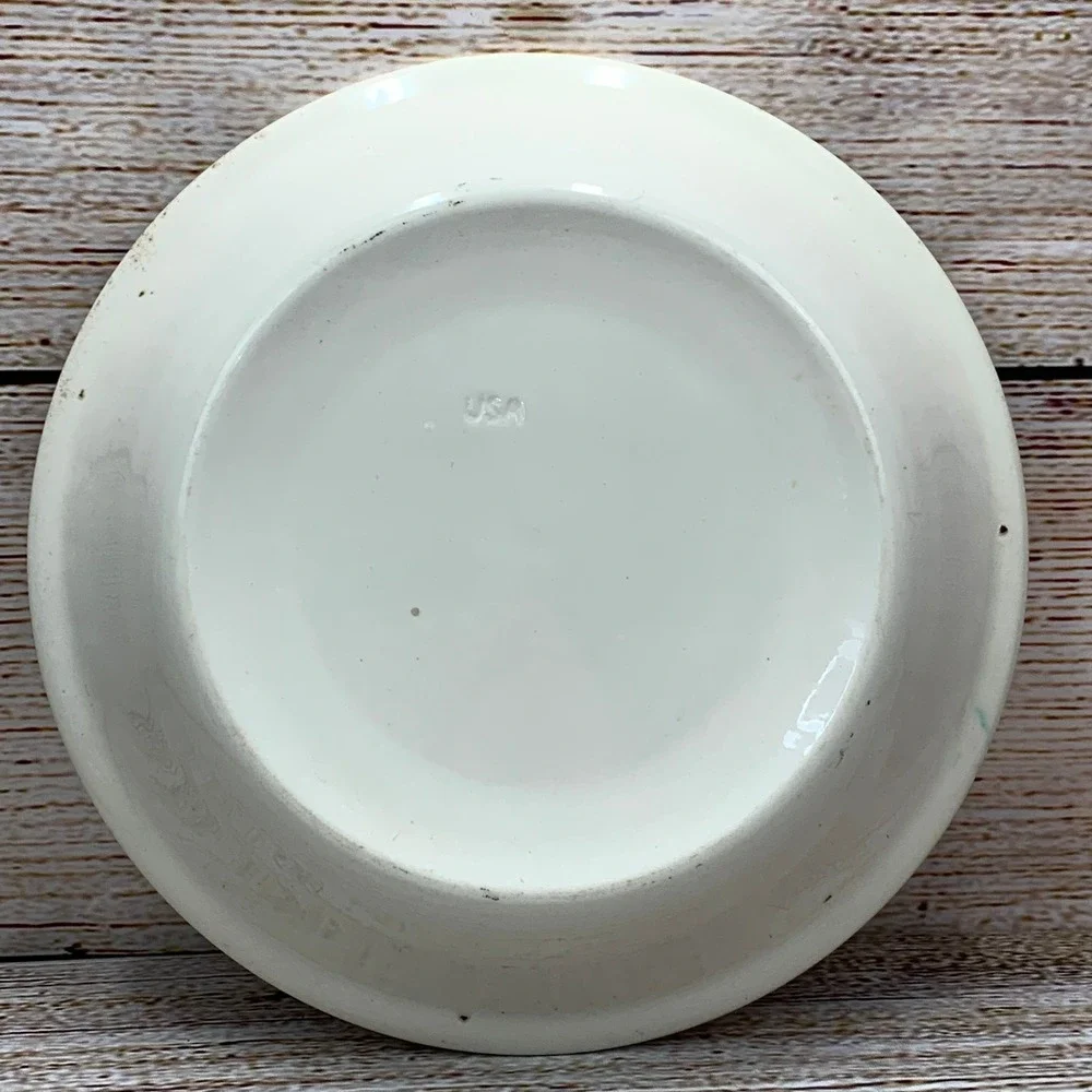 Vintage‎ Cherry Pie Recipe Ceramic Stoneware Pie Plate Dish Made in USA
